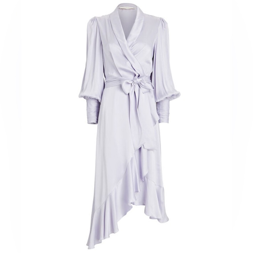 NWT medium / AUS 2 Zimmerman Silk Purple Wrap Dress Midi